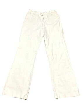 Nine West Wide Leg Flared Pants Trousers Sz 6 White Pockets Dressy Sailor Womens